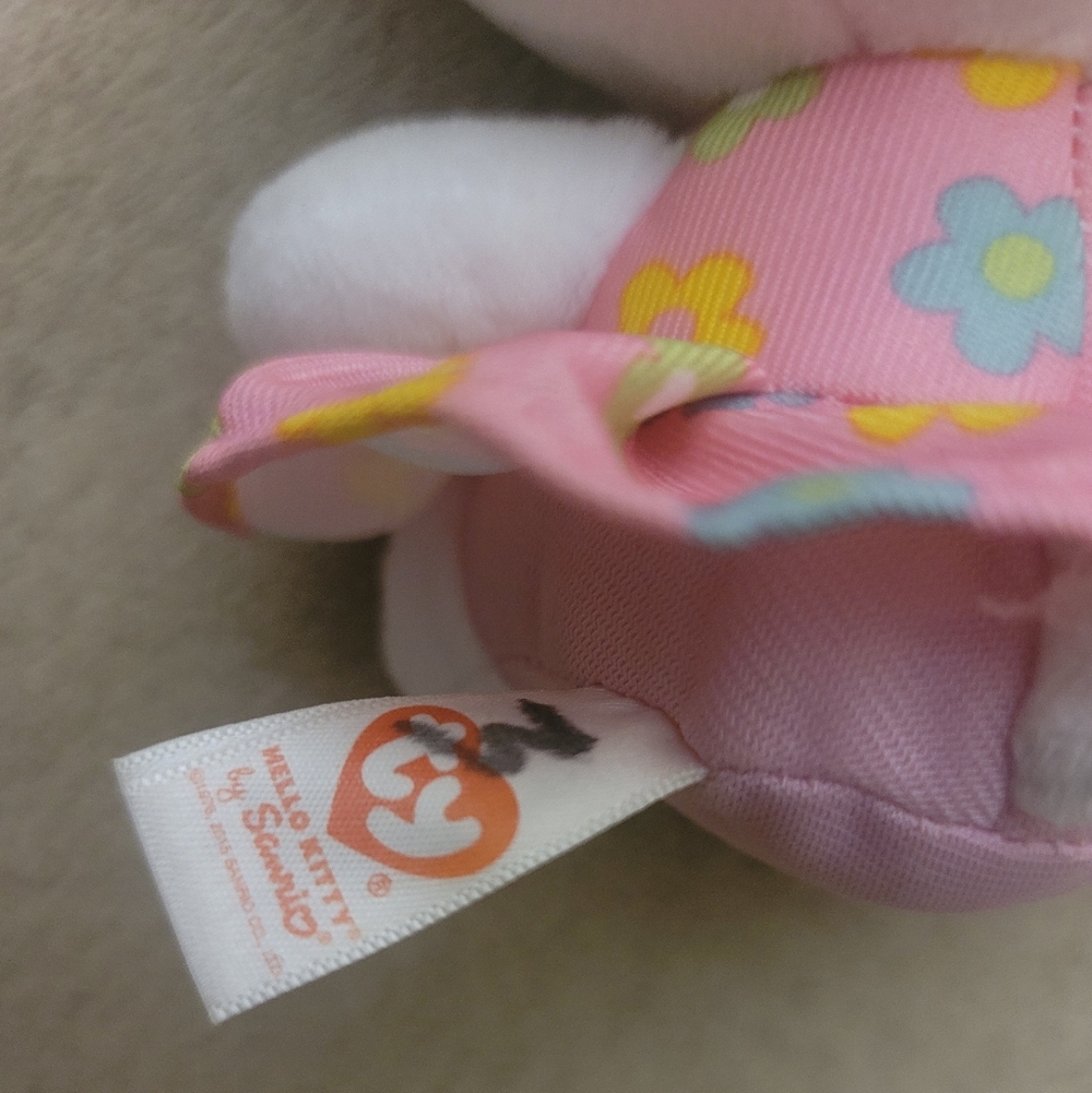 TY Beanie Babies "Hello Kitty Spring/Easter Floral Dress with Bunny/Egg" - Picture 2 of 3